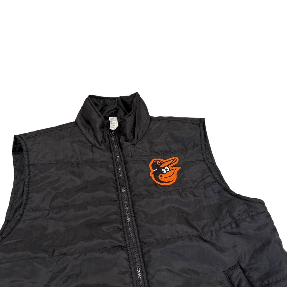Baltimore Orioles MLB Puffer Vest Mens Medium Black Full Zip The Elevin Group - Picture 3 of 7